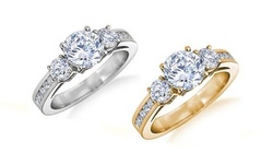 3.00 CTTW Tri-Stone Cubic Zirconia Bridal Rings