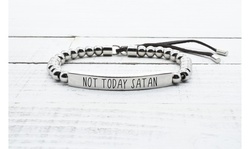 Solid Stainless Steel Adjustable Beaded ID Bracelet By Pink Box