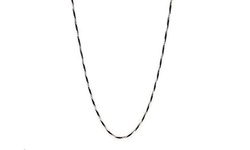 Italian Made Black Rhodium Plated Sterling Silver Snake Chain 20" - 36"