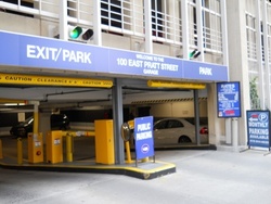 Parking at 100 East Pratt St. Garage