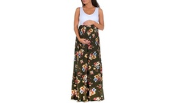 Women's Ruched Color Block Maternity dress