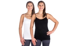 2 Pack Women's Cool-Knit Camisole with Built-in Bra