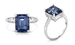 Sterling Silver Tanzanite Emerald Cut Ring