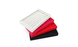 1-2 Pc Velvet Jewelry Ring Display Organizer Tray Holder Earring Storage Case