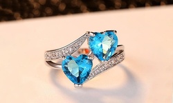 Leo Rosi Created Sapphire Heart Ring  Valentines Day's Gift