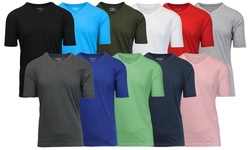 Men's 5-Pack Assorted V-Neck Short Sleeve Cotton Blend Tee (Sizes, S-5XL)