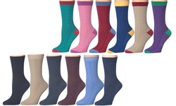 Frenchic Women's Patterned Crew Socks (6-Pairs)