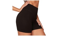 Women'S Black Girdle Shorts Leggings For Athleisure Yoga Pants