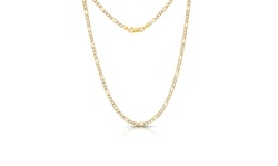 Italian 3MM Two Tone Figaro Chains in Sterling Silver 