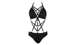 Women Bandage Rainbow Lace Bralette Bustier Crop Top Sheer Unpadded Bra