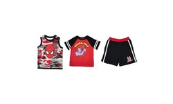 Marvel Toddlers 3 Piece Clothing Set: Tank, T-Shirt, & Shorts, Spider-Man
