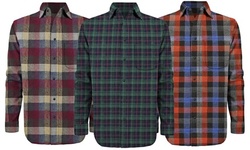 Victory Outfitters Men's Brush Yarn Dyed Patterned Flannel Button Up Shirt