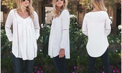 Reflection Women's Boho Blouson-sleeve Tunic Blouse Sizes S-3X