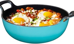 Bruntmor Enameled Cast Iron Balti Dish with Loop Handles 