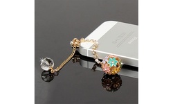 Colorful Crystal Diamond 3.5mm Headphone Jack Dust Cap Pendant