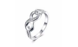 Cubic Zirconia Infinity Band in 18K white Gold