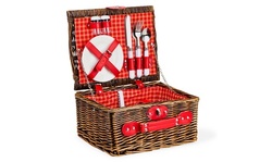 Wicker Picnic Basket Set - Picnic Hamper Set - Willow Picnic Tote 