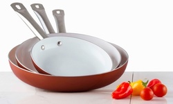 Non-Stick Aluminum Ceramic Fry Pans - Nonstick Saute Skillet (3-Piece)