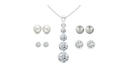Set of 5 Swarovski Crystal Necklace and Earring Collection