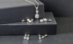 Set of 5 Crystal Necklace and Earrings Collection Made With Swarovski Elements