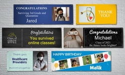 Custom Grommeted All-Weather Vinyl Banner from MailPix—Great for Drive-Thru Celebrations