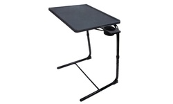 Portable Foldable Adjustable TV Tray Table Deluxe - w/ Cup Holder - Pro Model 