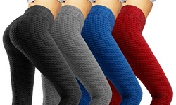 Women's Ruched High-Waist Leggings for Tummy Control & Yoga