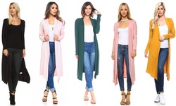 Isaac Liev Essentials Women's Lightweight Extra Long Cardigan S-2X