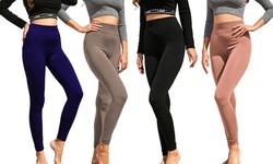 Doublju Women's Elastic High Waist Fleece Lined Leggings