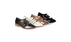 Journee Collection Womens Patent Buckle Shoes