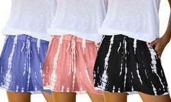 Doublju Women's Comfortable Elastic Waist Band Casual Shorts