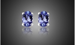 1 or 2 Pairs Genuine Tanzanite Round or Oval Cut Studs By Valencia Gem