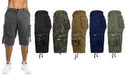 Galaxy By Harvic Men's Classic-Fit Distressed Belted Cargo Shorts (30-48)