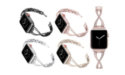 Women Stainless Steel Cuff Band for Apple iWatch 6/5/4/3/2/1/SE 