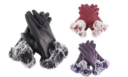 Women Winter Warm Three Finger Touch Screen Leather Gloves