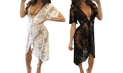 Women Bikini Cover Up Beach Dress Lace Summer Bathing Suit Crochet Swimwear