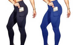Women Fashion Slim Fit Pocket Yoga Workout Tight Leggings Workout Pants