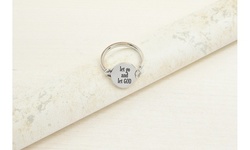 Pink Box Solid Stainless Steel Inspirational Disc Ring- FOURTH COLLECTION