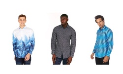 Suslo Couture Men's Slim Fit Long Sleeve Casual Button Down Shirts 