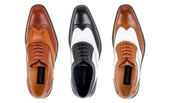 Gino Vitale Men's Two Tone Wing Tip Oxford  Shoes