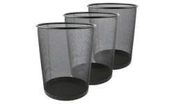 Greenco Mesh Wastebasket Trash Can, 6 Gallon, Black, 2 Pack