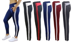 Women's Slim-Fit Striped Track Jogger Pants