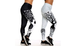 Fashion Women Sports Gym Fitness Tree Printing Athletic Leggings Yoga Pants