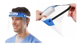 Reusable Waterproof Transparent Face Shields W/ Adjustable Band (5 or 10-Pack)