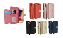 PU Leather Wallet Case Flip Folio Cover for iPhone 7/8,7/8 Plus, Or iPhone X/XS
