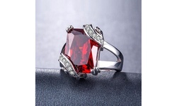 Fashion Women 925 Sterling Silver Pink Sapphire Rings