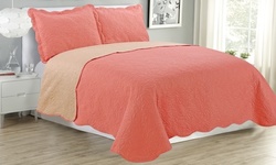 Sherry - 3 Piece Reversible Solid Quilt Set