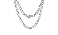 Men's 5mm Solid Sterling Silver .925 Curb Link Chain Necklace