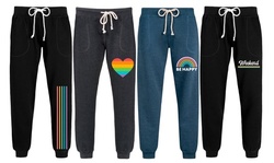 Instant Message Women's Cute Rainbow Graphic Jogger Pants also in Plus Sizes