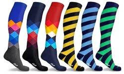 DCF Geo Knee High-Compression Sock Collection (3-Pack or 6-Pack)   